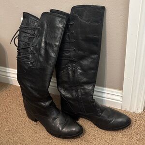Steve Madden Black Leather Heeled Boots